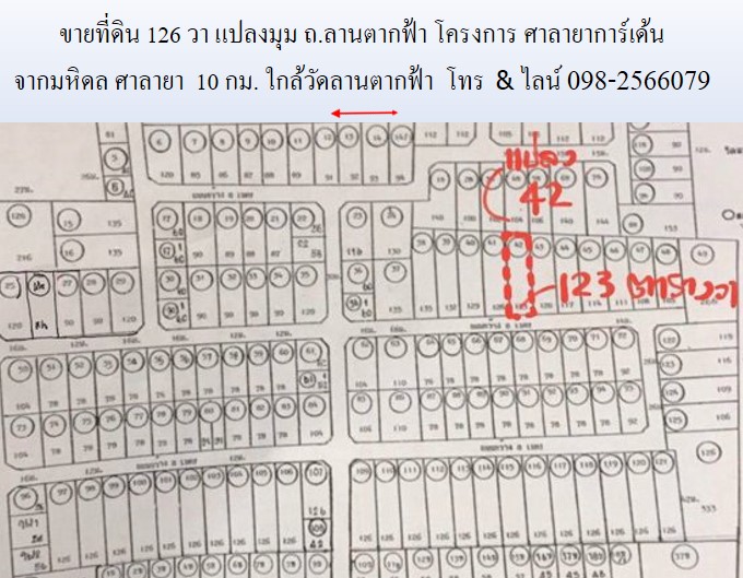 ขายที่ดิน 126 วา แปลงมุม ถ.ลานตากฟ้า-ศาลายา โครงการ ศาลายาการ์เด้น นครชัยศรี นครปฐม จากศาลายาเพียง 10 กม. ใกล้วัดลานตากฟ้า  รูปที่ 4