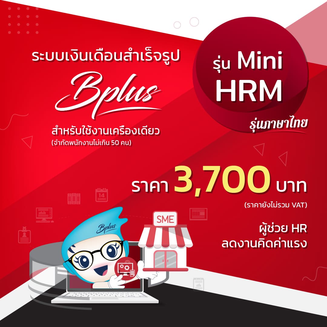 โปรแกรมเงินเดือน Bplus Mini HRM รูปที่ 2