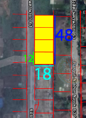 ขายที่ดิน 4 แปลง แปลงละ 56 ตรว. ซ.รังสิต-นครนายก 61 ขนาด 56 ตรว รูปที่ 1