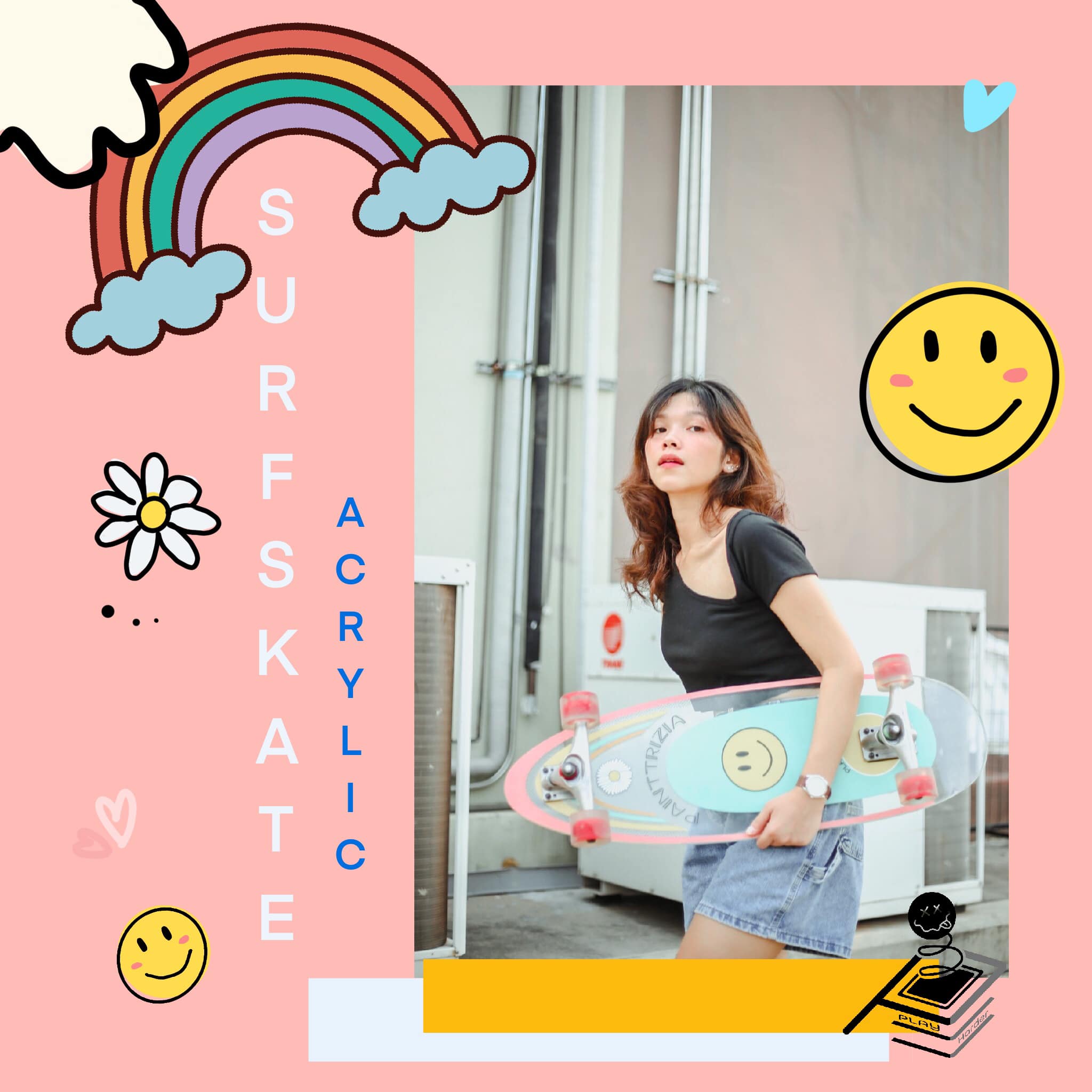 จำหน่ายเซิร์ฟเสก็ตอะคริลิค สามารถออกแบบได้ตามใจคุณ และมีแบบสวยๆให้เลือกเพียบ มีทั้งแบบพร้อมเล่น และ Deck เปล่า รูปที่ 7