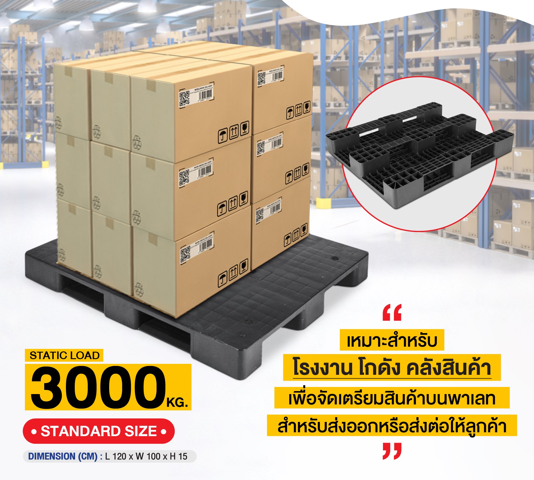 STANDARD PALLET พาเลทขนาดมาตรฐาน รูปที่ 1