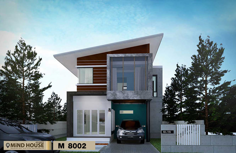 บริษัท แอทมายด์เฮ้าส์ จำกัด บริการรับสร้างบ้าน แบบบ้านสวย MODERN STYLE  M8002 รูปที่ 1