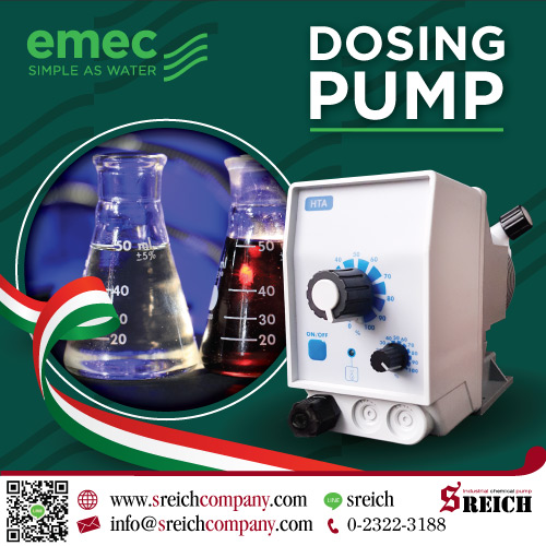 ปั๊มสารเคมีขนาดเล็ก โดสซิ่งปีม diaphragm metering pump ยี่ห้อ EMEC รูปที่ 1