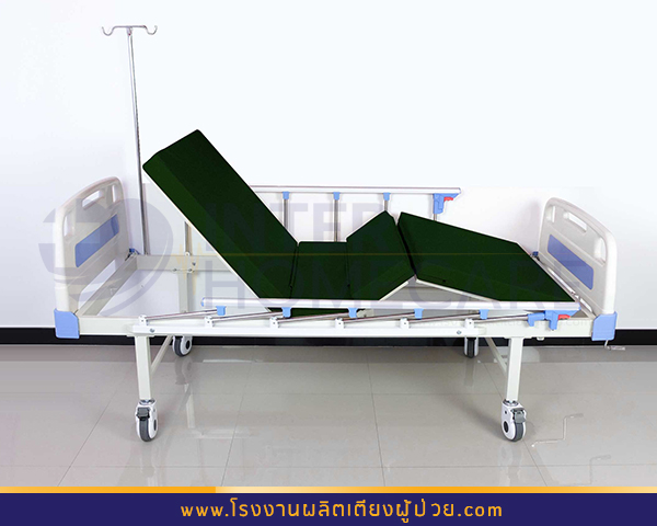 เตียงผู้ป่วย ระบบมือหมุน 2ไกร์ หัว-ท้ายABS ราคาถูก  รูปที่ 2