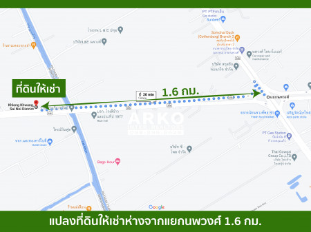 ให้เช่า ที่ดิน ที่ดินถมแล้ว โซนไทรน้อย บางบัวทอง ปทุม 5 ไร่ 3 งาน 44 ตร.วา ติดถนนทางหลวง 346 รูปที่ 1