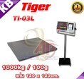 ตาชั่งดิจิตอล เครื่องชั่งแบบวางพื้น1000kg ละเอียด100g  ยี่ห้อTiger รุ่น TI–03L แท่นชั่ง120x120cm