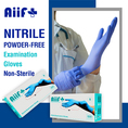 ถุงมือยาง Aiif Plus Nitrile Powder-Free Examination Gloves ชนิดไม่มีแป้ง ผลิตจากยางสังเคราะห์ ชนิด ยางไนไตร