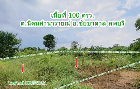 ขาย ที่ดิน จัดสรร ชัยบาดาล ลพบุรี 100 ตร.วา น้ำ ไฟ เข้าถึง Land for SALE in Lopburi รูปที่ 1