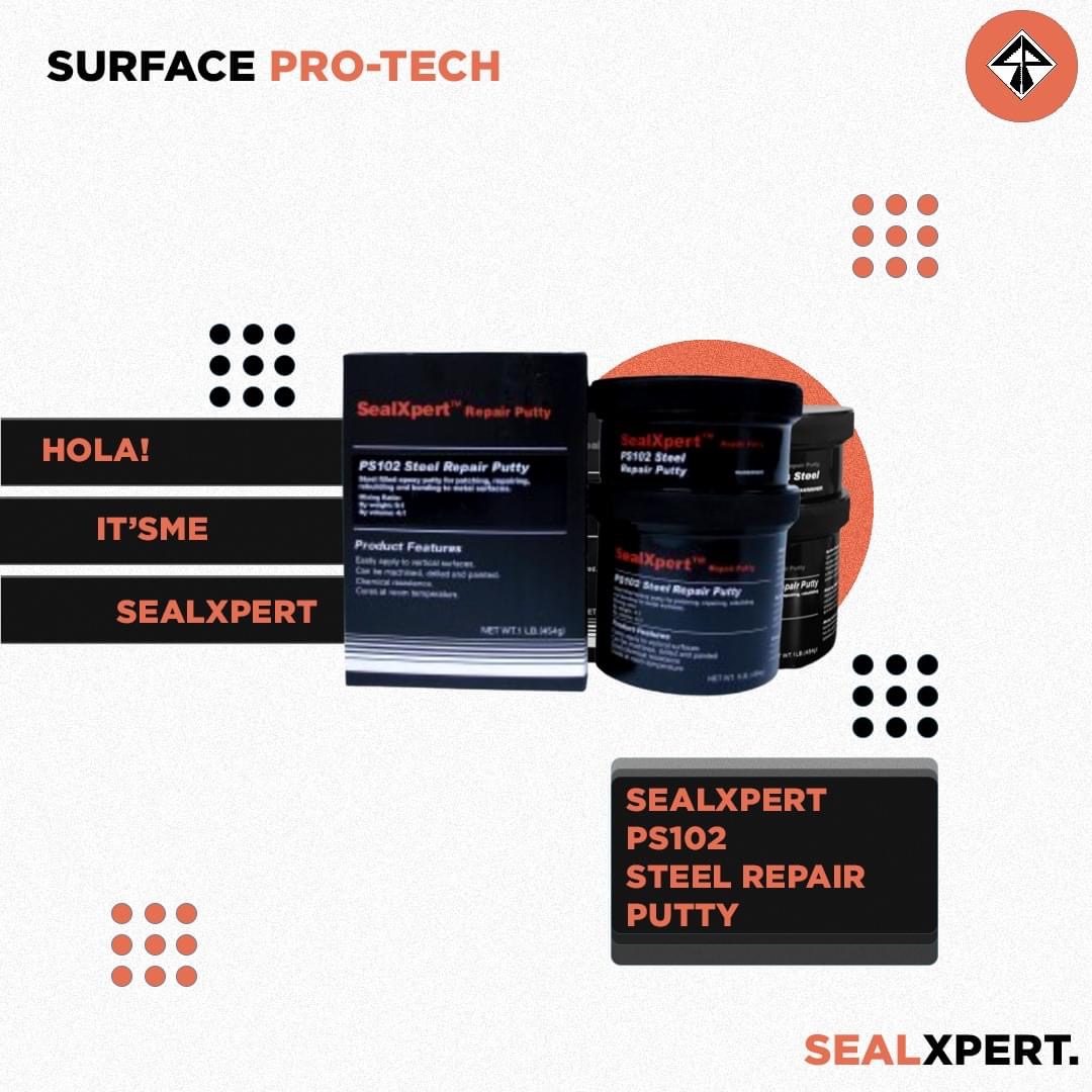 Seal X-Pert PS102 Steel Repair Putty อีพ๊อกซี่ซ่อมโลหะ กาวอีพ๊อกซี่ซ่อมโลหะ ทนทานต่อน้ำมัน น้ำ และสารเคมีบางชนิด รูปที่ 1
