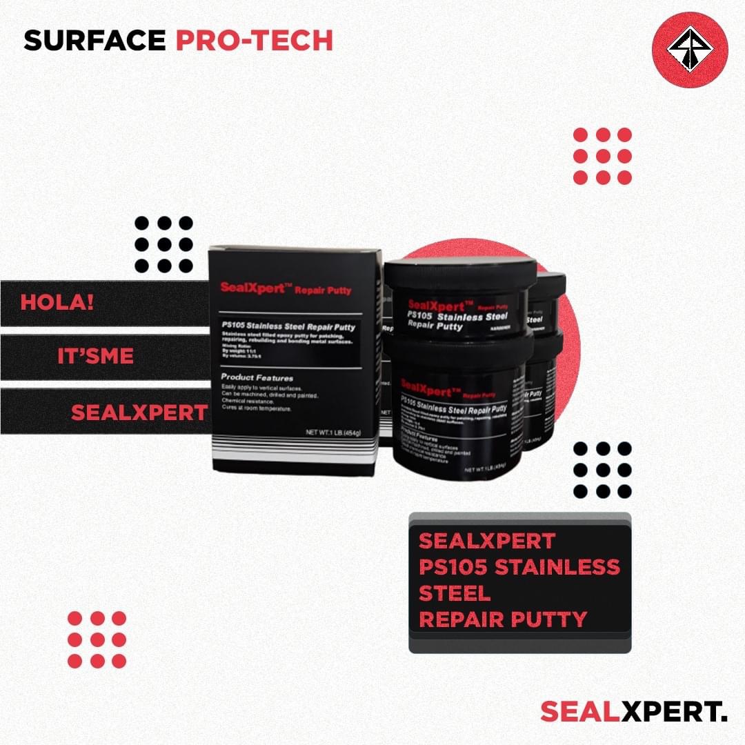 Seal XPert PS105อีพ็อกซี่ซ่อมงานสแตนเลส ซ่อมงานโลหะ  Seal X-Pert PS105 (Stainless Steel Repair Putty) กาวซ่อมงานสแตนเลส ซ่อมงานโลหะ   (A+B)  รูปที่ 1