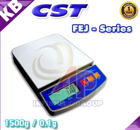 ตาชั่งดิจิตอล เครื่องชั่งแบบตั้งโต๊ะ 1500g ละอียด0.1g รุ่น FEJ-1500A ยี่ห้อ CST ประเทศไต้หวัน รูปที่ 1