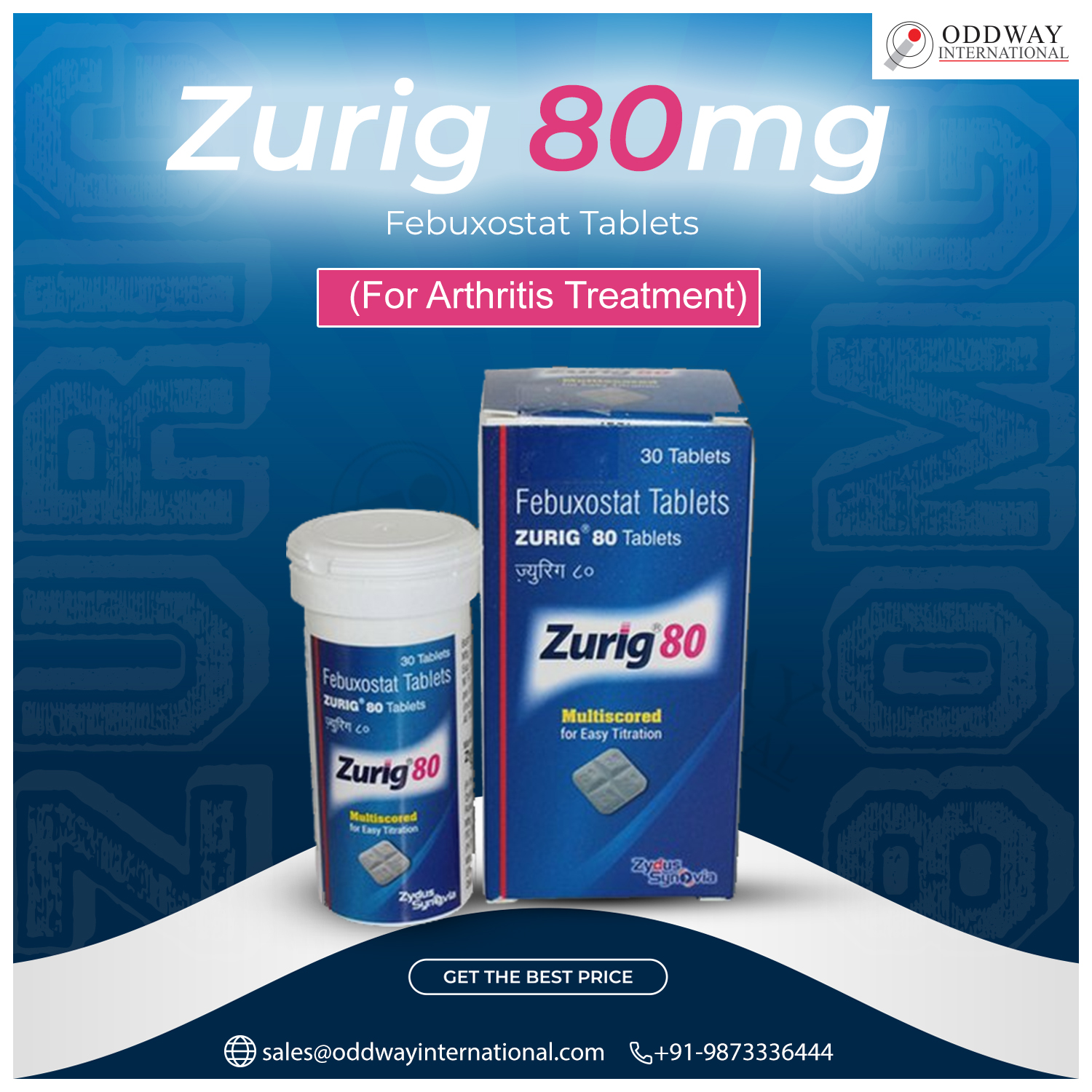 Zurig 80mg Price in China, UK, Thailand | ยา Febuxostat ทั่วไปออนไลน์ รูปที่ 1