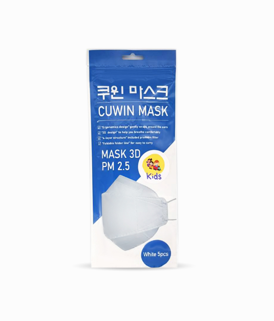 Cuwin Mask Kids หน้ากากอนามัยสำหรับเด็ก ทรง 3D กรอง4 ชั้น ของแท้ (5ชิ้น) รูปที่ 1