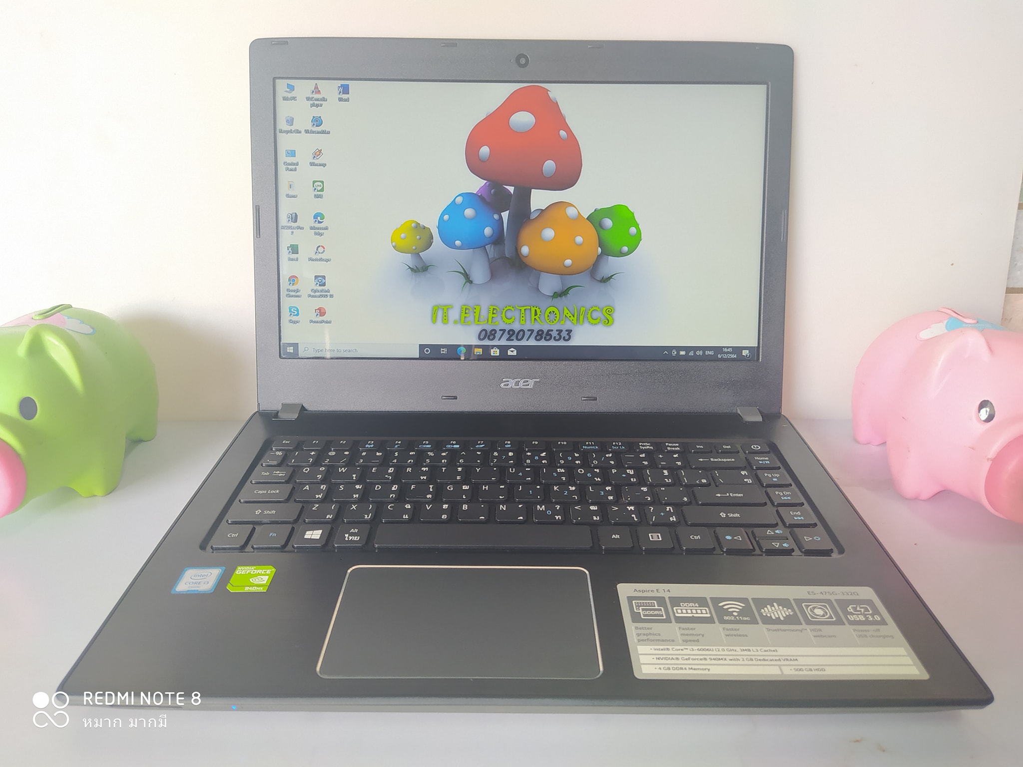Acer Aspire E5-475G  ซีพียู Core i3-6006U 2.0 GHz รูปที่ 3