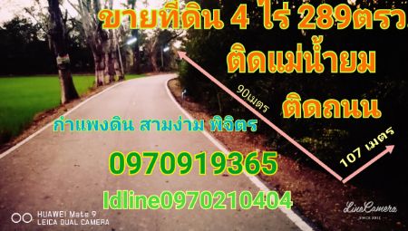 ขาย ที่ดิน ติดแม่น้ำยม ติดถนน 4 ไร่ 2 งาน 89 ตร.วา สามง่าม พิจิตร รูปที่ 6
