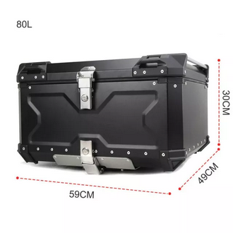 100L 80L Universal Motorcycle Rear Top Luggage Case Storage Tail Toox Box Waterproof Trunk Key Lock Toolbox Aluminum Accessory รูปที่ 1