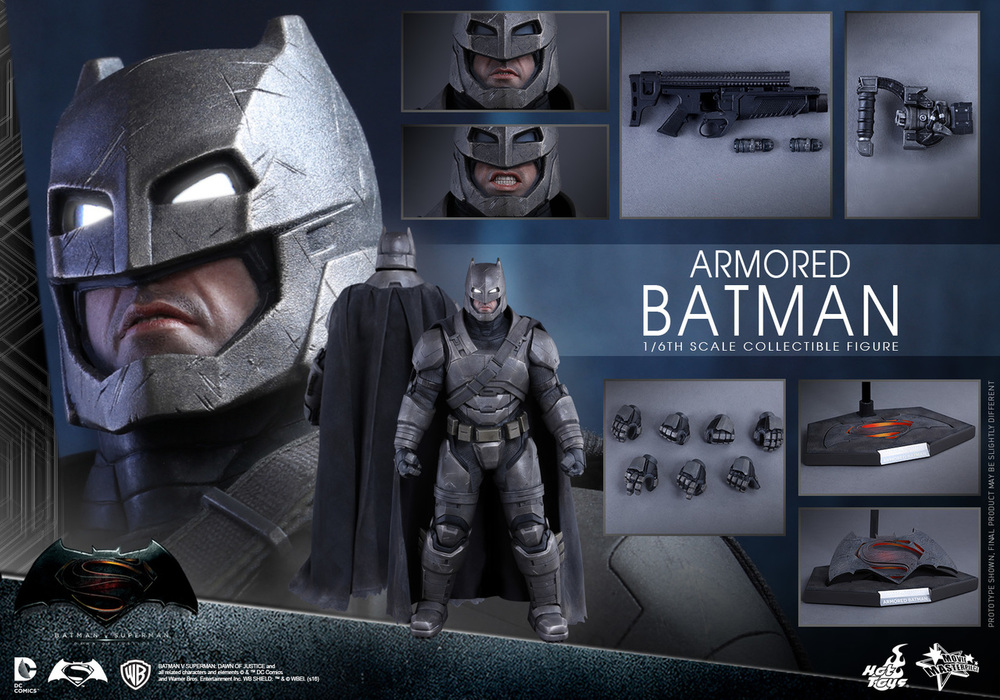 HOT TOYS BATMAN VS SUPERMAN : DAWN OF JUSTICE ARMORED BATMAN โมเดลแบทแมนสวมชุดเกราะ ภาคประทะซุปเปอร์แมน สภาพสวยใหม่ของแท้ รูปที่ 6