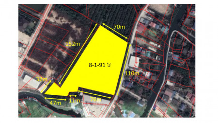 ขาย ที่ดิน ที่ดินเปล่า ซ.สุขจิตพัฒนา ต.บางเพรียง อ.บางบ่อ จ.สมุทรปราการ 8 ไร่ 1 งาน 91 ตร.วา รูปที่ 1