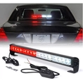 Xprite 18 Inch 16 LED White & Red Emergency Traffic Advisor Vehicle Strobe Light Bar w 7 Warning Flashing Modes for Trucks Vehicles Cars #7 White & Red