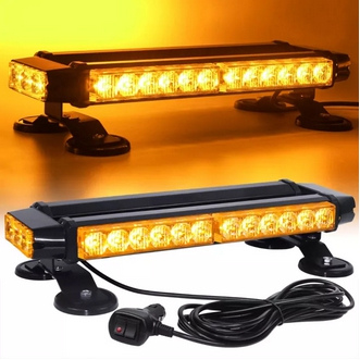 Linkitom LED Strobe Flashing Light Bar Double Side Amber 30 LED High Intensity Emergency Hazard Warning Lighting BarBeaconwith Magnetic and 16 ft Straight Cord for Car Trailer Roof Safety รูปที่ 1