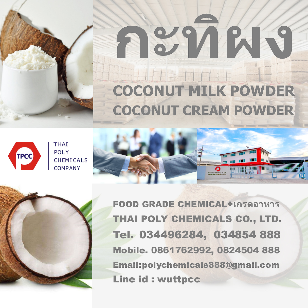 Coconut Cream Powder, ผงกะทิ, Coconut Milk Powder, กะทิผง, จำหน่ายกะทิผง, ขายกะทิผง รูปที่ 1