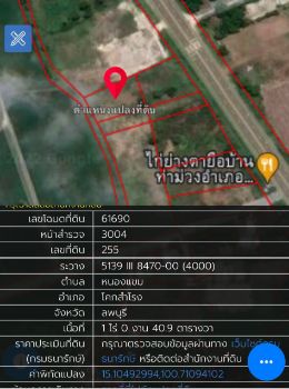 ขาย ที่ดิน ติดถนนลาดยาง 4 เลนต.หนองแขมอ.โคกสำโรงจ.ลพบุรี เนื้อที่ 2 ไร่ 1 งาน 39 ตร.วา เหมาะสร้างบ้าน ปั้มน้ำมัน รูปที่ 3
