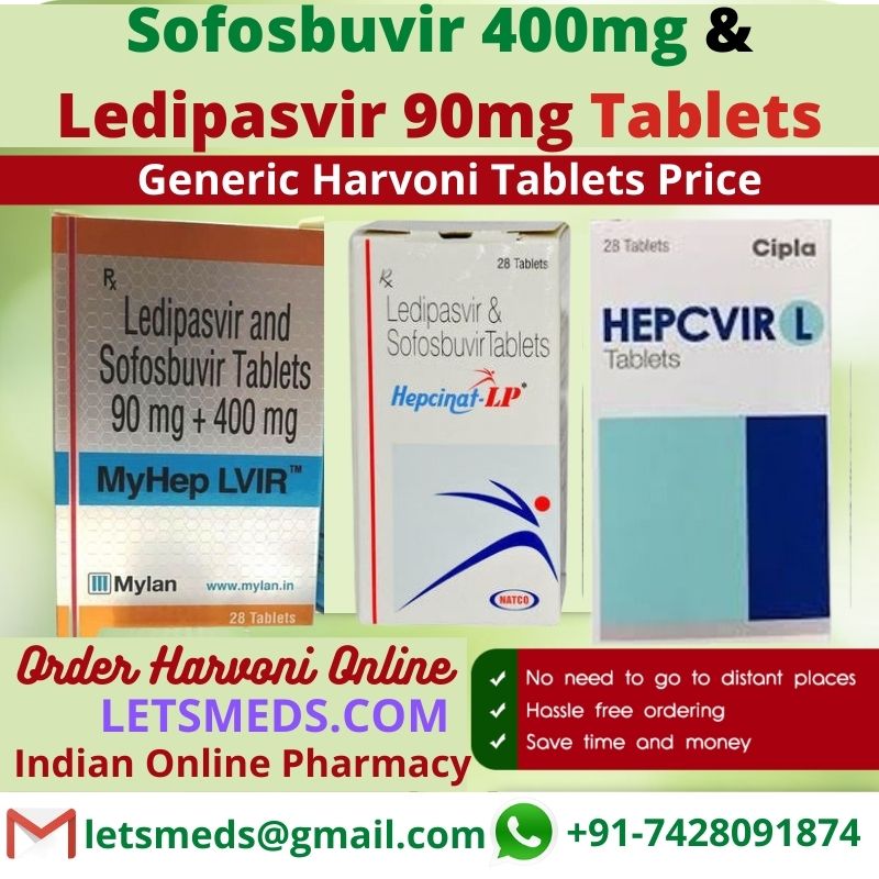 รูปภาพ Indian Sofosbuvir 400mg & Ledipasvir 90mg Tablets | Harvoni Tablets USA