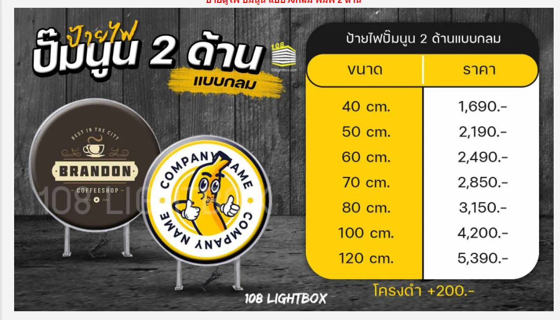 รับทำ ป้ายกล่องไฟ ป้ายไฟหน้าร้าน ป้ายตู้ไฟ ราคาเริ่ม 890฿ รูปที่ 1