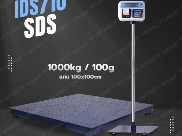 ตาชั่งดิจิตอล เครื่องชั่งตั้งพื้น 1000kg ความละเอียด100g ยี่ห้อ JADEVER  IDS710 แบบบิ้วอินปริ้นเตอร์ แท่นชั่ง100x100cm รูปที่ 1