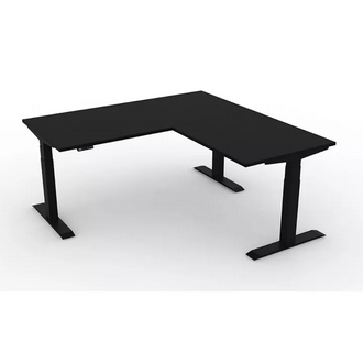 Ergotrend โต๊ะเพื่อสุขภาพเออร์โกเทรน Sit 2 Stand GEN3 L shape black Leg ขาดำ ไม้PB Triple Motor รูปที่ 1