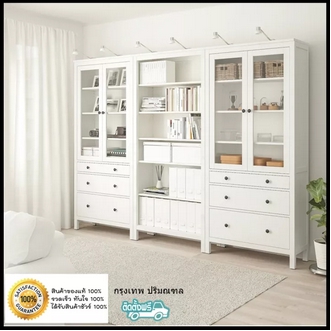 HEMNES Storage combination w doorsdrawers white stain 270x198 cm Bangkok Metropolitan Region Free installation รูปที่ 1