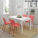 รูปย่อ Dinning Table and 4 chairs white red Chairs LANERBA Adjust 130190x80 cm รูปที่1
