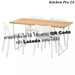 รูปย่อ โต๊ะและเก้าอี้ 4 ตัว ไม้ไผ่ขาว ขาว 150 ซม Table and 4 chairs white bamboo white 150 cm รูปที่4