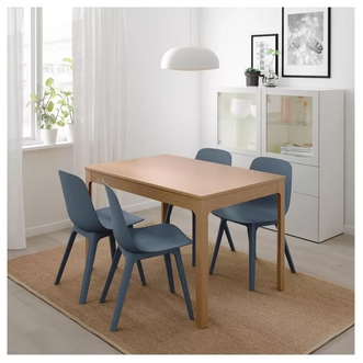 Best Deal !! Table and 4 chairs oak blue 120180 cm รูปที่ 1