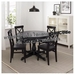 รูปย่อ Best Deal !! Table and 4 chairs black brownblack 110 cm รูปที่4