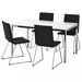 รูปย่อ Best Deal !! Table and 4 chairs highgloss white Bomstad black รูปที่3