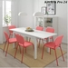 รูปย่อ Dinning Table and 4 chairs white red Chairs LANERBA Adjust 130190x80 cm รูปที่3