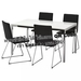 รูปย่อ Best Deal !! Table and 4 chairs highgloss white Bomstad black รูปที่4