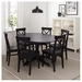 รูปย่อ Best Deal !! Table and 4 chairs black brownblack 110 cm รูปที่3