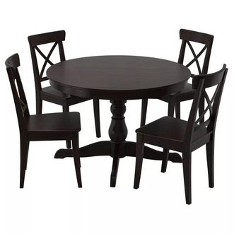 Best Deal !! Table and 4 chairs black brownblack 110 cm รูปที่ 1