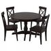 รูปย่อ Best Deal !! Table and 4 chairs black brownblack 110 cm รูปที่1