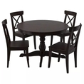 Best Deal !! Table and 4 chairs black brownblack 110 cm