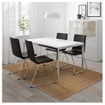 Best Deal !! Table and 4 chairs highgloss white Bomstad black