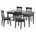 รูปย่อ Best Deal !! Table and 4 chairs black brownblack 155215 cm รูปที่4