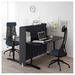 รูปย่อ Best Deal !! Desk with screen black stained ash veneer black 160x160 120 cm รูปที่2