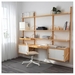 รูปย่อ Best Deal !! Wallmounted workspace combination bamboo white 213x35x176 cm รูปที่2