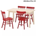 โต๊ะและเก้าอี้ 4 ตัว ไม้เบิร์ช แดง 125x74 ซม NORRÅKER นูร์ร็อกเกร์  NORRARYD นอร์ราริด