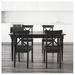 รูปย่อ Best Deal !! Table and 4 chairs black brownblack 155 cm รูปที่2