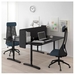 รูปย่อ Best Deal !! Desk with screen black stained ash veneer black 160x160 55 cm รูปที่2