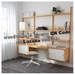 รูปย่อ Best Deal !! Wallmounted workspace combination bamboo white 213x35x176 cm รูปที่4